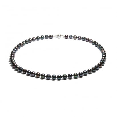 Collier Perles de culture Noires de 41 cm