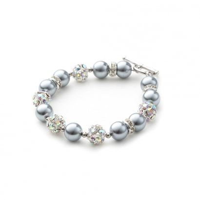Pulsera 1 Fila en Perlas y Perlas de Cristal Dinero 