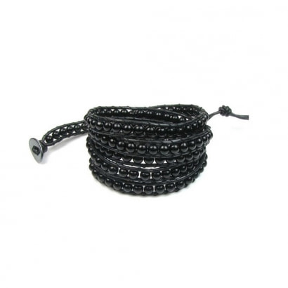 Bracelet en Perles Onyx Noir
