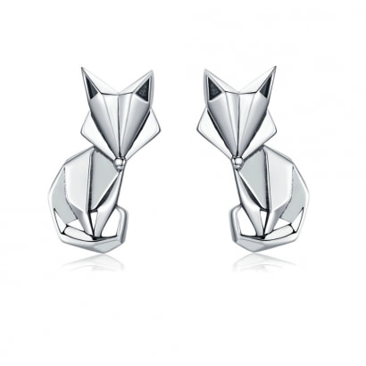 Origami-Fuchs ohrringe und 925 Silber