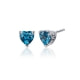 Herzförmige Ohrringe mit 925-Sterlingsilber-Fassung mit blauem Topazstein (2,00 cts)
