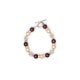 Brown Pearls, Crystal and Rhodium Plated 1 Row Bracelet 