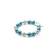 Parure Bracelet et Boucles d'oreilles Perles Bleues, Cristal et Plaqué Rhodium