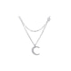 Halskette Mond mit Weiß Swarovski-Kristall und Silber 925