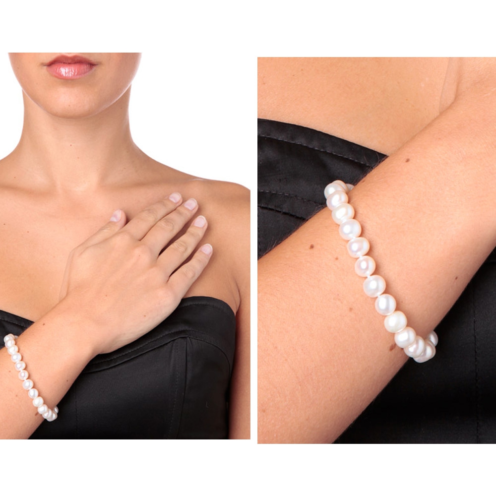 Visuel du bracelet en perles de culture blanches