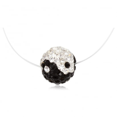 Yin Yang Invisible Nylon Necklace and Silver