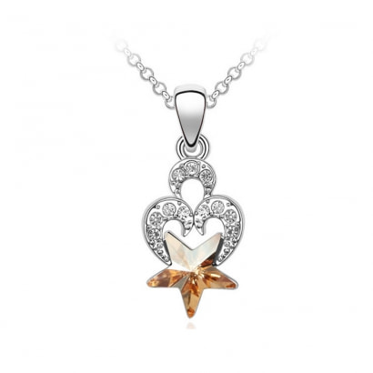 Heart and Star Pendant made with a Crystal from Swarovski