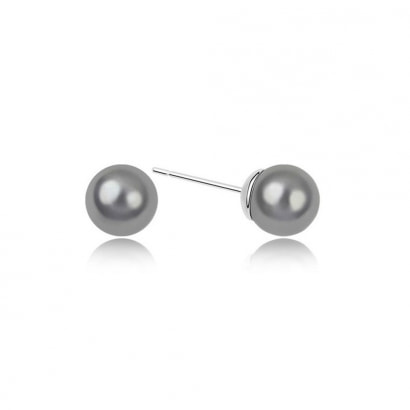 Grey Pearl Earrings and Rhodium Plated