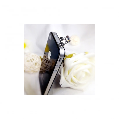Silver and Crystal Music Note Smartphone Jewel Accessorie D