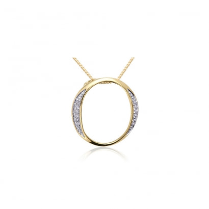 Gold Vermeil Pendant and White Cubic Zirconia 