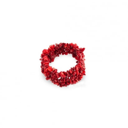 Bracelet Stretch en Pierres Gemstones Corail Rouge
