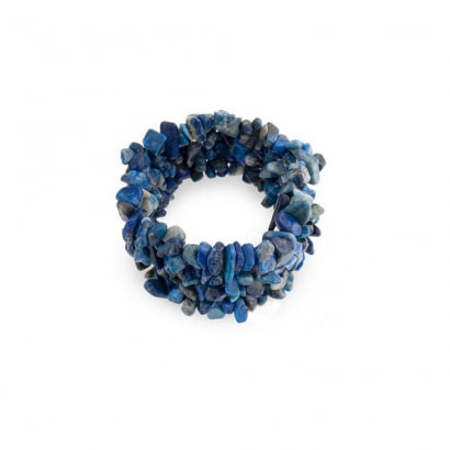 Stretch-Armband mehrreihig in Lapis Lazuli Blau