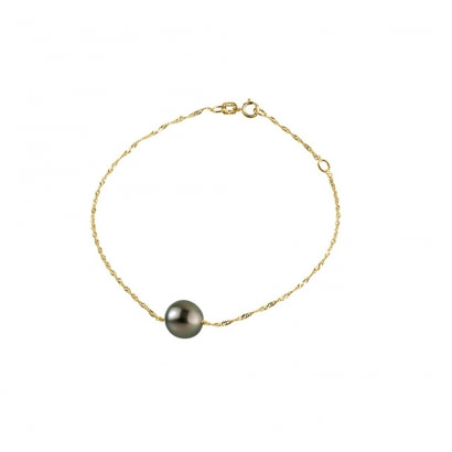 Armband Tahitian-Perle und Gelbgold 375/1000