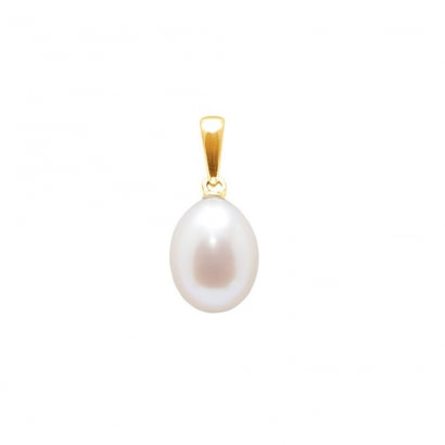 White Freshwater Pearl  Pendant and Yellow Gold 750/1000
