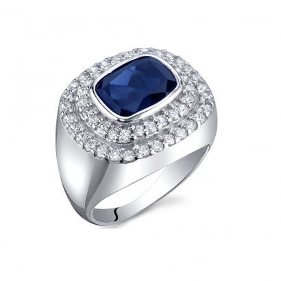 3 cts Sapphire and Cubic Zirconia and 925 Silver 