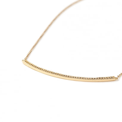 Yellow Gold Plated Necklace and White Cubic Zirconia 