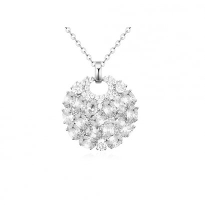 Rhodium Plated Necklace and Cubic Zirconia White