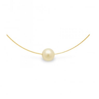 Gold Freshwater Pearl Cable Necklace and Yellow Gold 750/1000
