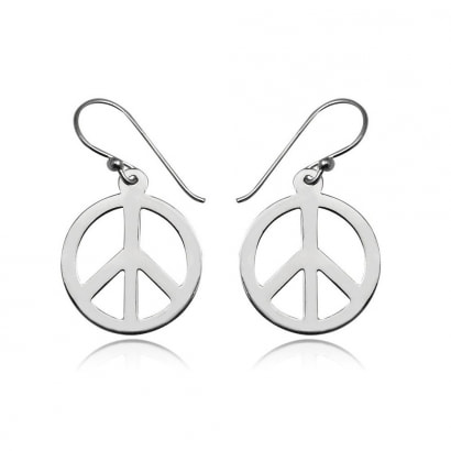 925 Silver Peace Dangling Earrings