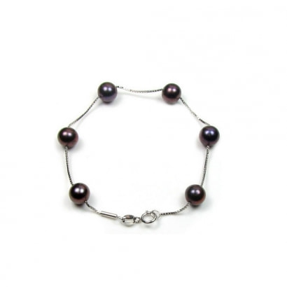 Black Freshwater Pearls Bracelet 