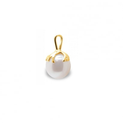Colgante Perla de Cultura agua dolce Blanca y oro amarillo 375/1000