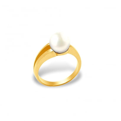 Anello Perle Coltivate bianca e oro giallo 375/1000
