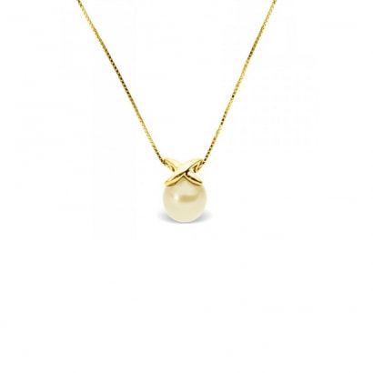 Gold Freshwater Pearl Necklace and Yellow Gold 375/1000