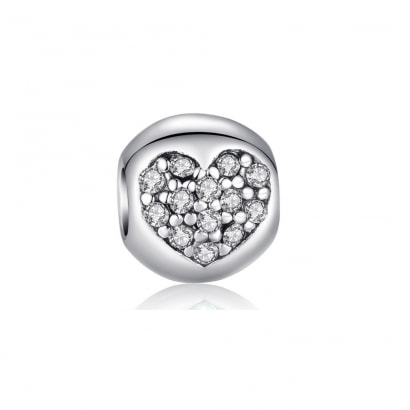 Weissen Herz-Kristall Charms Beads