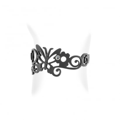 Schmetterlings-Armband Kind Silikon schwarz