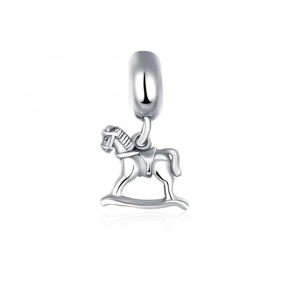 925 Silver Rocking Horse Pendant Charms bead