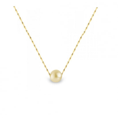 Gold Freshwater Pearl and Yellow Gold 750/1000 Singapour Chain