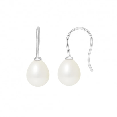 Orecchini di perle coltivate bianche e oro Bianco 375/1000