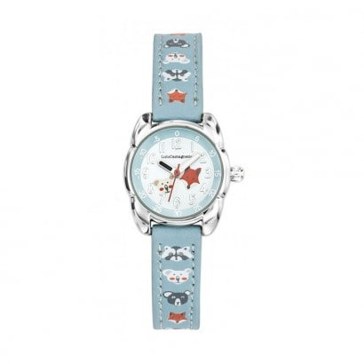 Reloj Chica LuluCastagnette Pequeno Lulu Pulsera de Cuero Azul con Animales