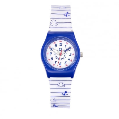 Reloj Chica LuluCastagnette Pop Kid Pulsera de Plástico con Ancla Azul y Blanco