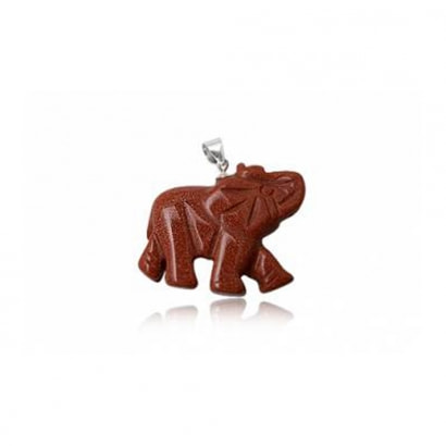 Elephant Pendant in Gold Sandstone and 925 Silver