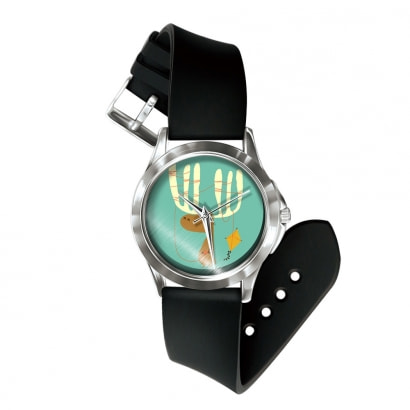Mixed Rentier Uhr und Armband Silikon schwarz