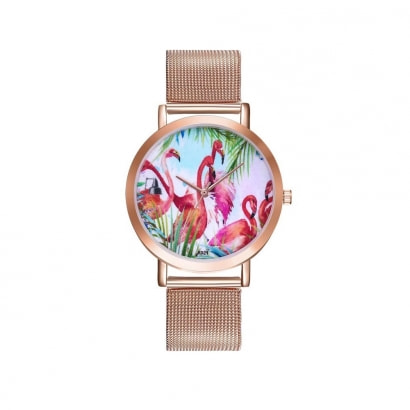 Flamingo Watch and Stainless Steel Bracelet