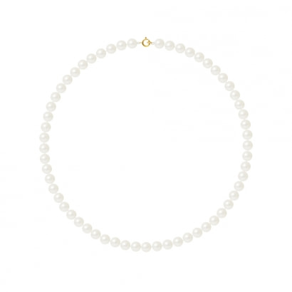 Collar Perlas Culturas Blancas y oro amarillo 750/1000