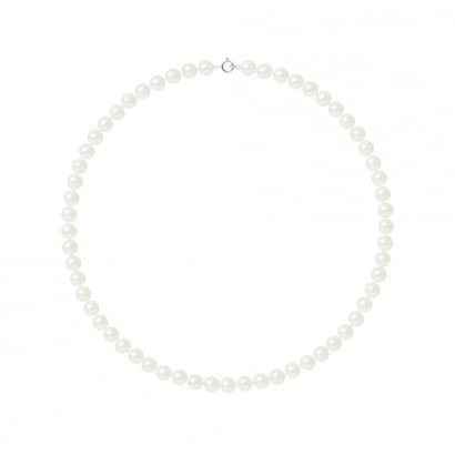 White Freshwater Pearl Choker Necklace and 750/1000 White Gold Clasp
