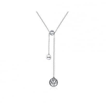 Tree of life and Family Necklace with White Swarovski Crystal and 925 Silver