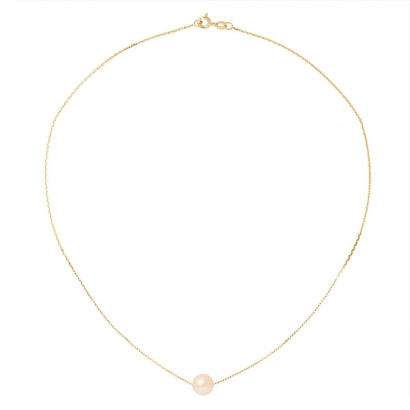 Pink Freswhater Pearl and Yellow Gold 750/1000 Chain Necklace