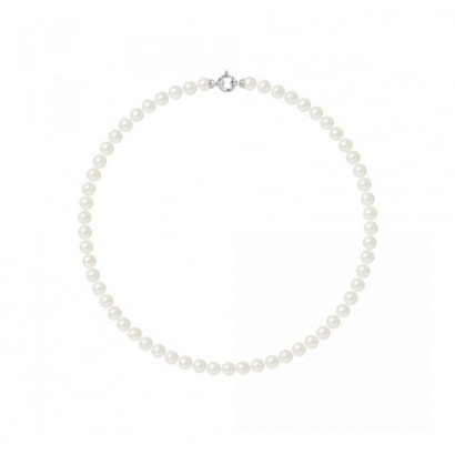 Perlen Halskette mit Weissen Zuchtperlen und 750/1000 Weibgold -Verschluss