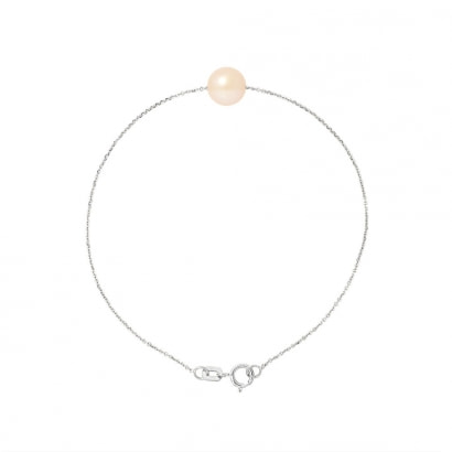 Pink Freshwater Pearl Bracelet and 750/1000 white Gold