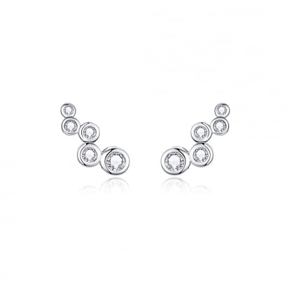 Bubble Earrings made with White Crystal from Swarovski and 925 Silver