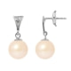 Natural pink Freshwater Pearls, Diamonds Earrings and White gold 750/1000