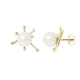 White Freshwater Pearl, Diamonds Earrings and yellow gold 750/1000
