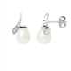 White Freshwater Pearls, Diamonds Earrings and white gold 750/1000