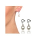 White Freshwater Pearl Heart Earrings and Silver Mounting