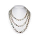 Sautoir-Perlenkette 163 cm lang mit weißen flachen Zuchtperlen