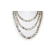 Sautoir-Perlenkette 163 cm lang mit weißen flachen Zuchtperlen